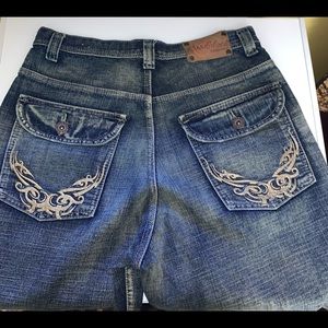 Roadblock Mens Denim Embroidered Jeans